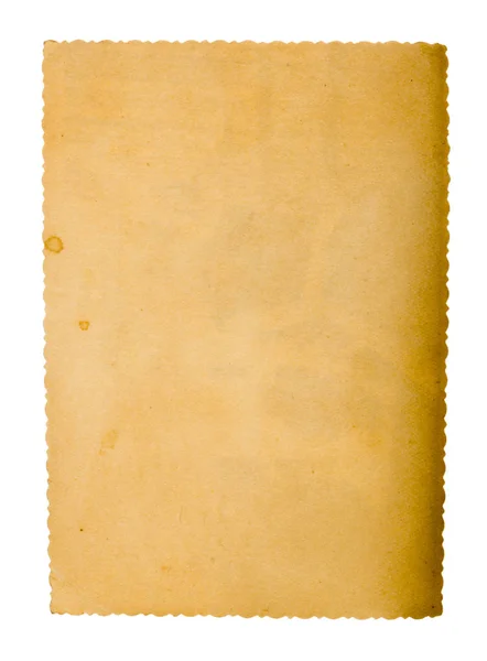 Altes Papierblatt Auf Weißem Hintergrund — Stockfoto