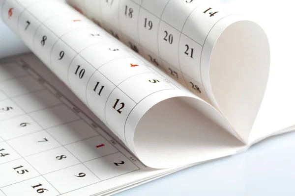 Primer Plano Las Fechas Página Del Calendario —  Fotos de Stock