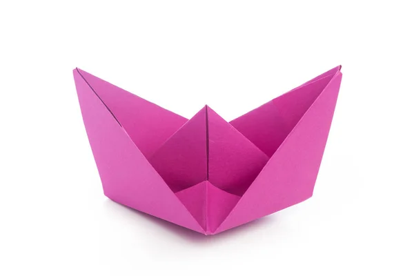 Origami Barco Papel Aislado Sobre Fondo Blanco — Foto de Stock