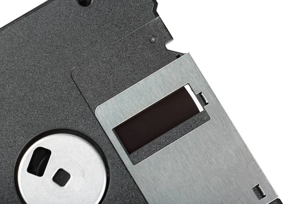 Detailní Záběr Diskety Izolovaných Bílém Pozadí — Stock fotografie