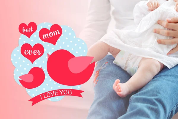 Happy Mother Day Greeting Background Photo Mother Child — Stock Photo, Image