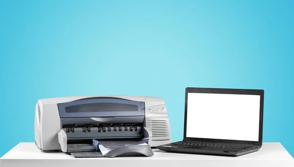 Printer copier machine on a bright colored background