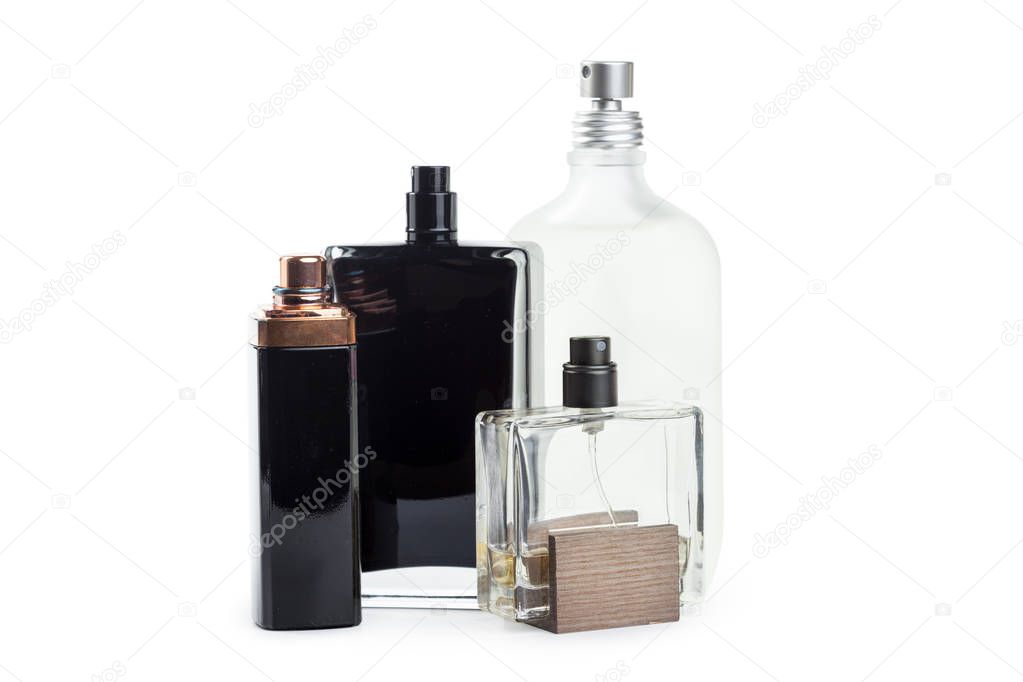 Bottle of perfume bottles isolated of white background