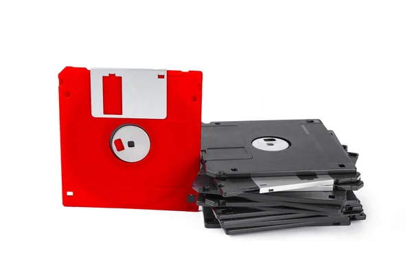 Close Floppy Disks Isolated White Background — Stock Photo, Image