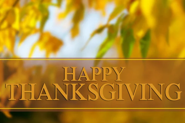 Текст Поздравления День Благодарения Осенними Листьями — стоковое фото