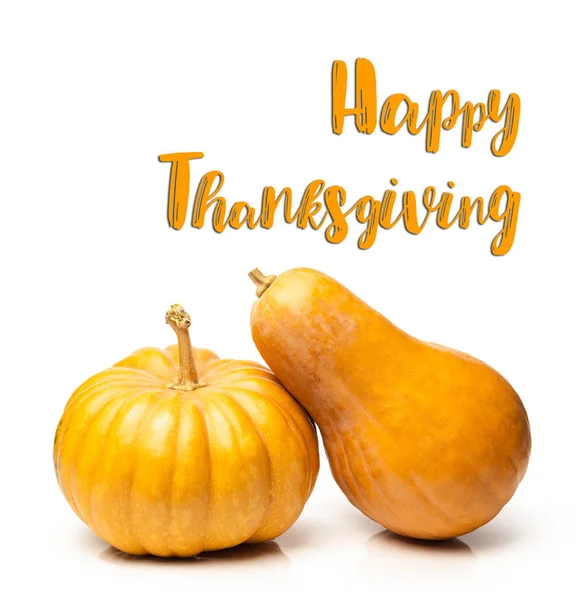 Pumpkins Happy Thanksgiving Text Holiday Concept — Stock Photo, Image