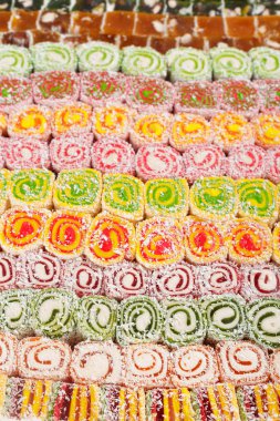 Çeşitli geleneksel Türk lokumu yakın çekim