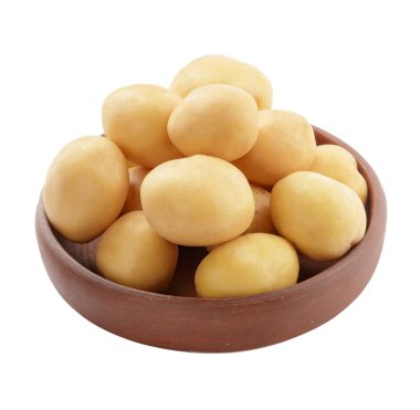 Beyaz arka plan üzerinde izole patates yakın çekim