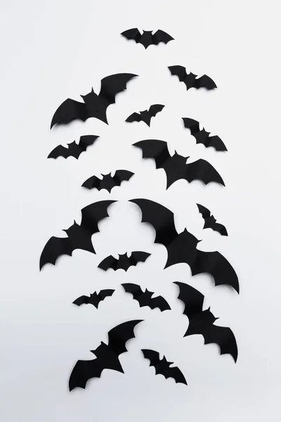 Halloween Conceito Decoração Morcegos Papel Voador — Fotografia de Stock