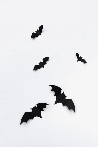 Halloween Conceito Decoração Morcegos Papel Voador — Fotografia de Stock