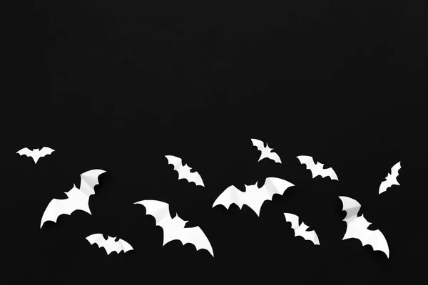 Concept Halloween Décoration Chauves Souris Volantes Papier — Photo