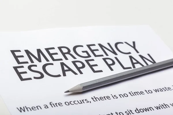 Primer Plano Del Plan Evacuación Emergencia Concepto Seguridad — Foto de Stock