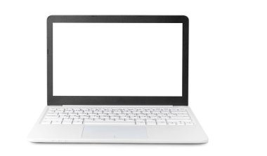 laptop üzerinde beyaz backgorund izole kapatmak 