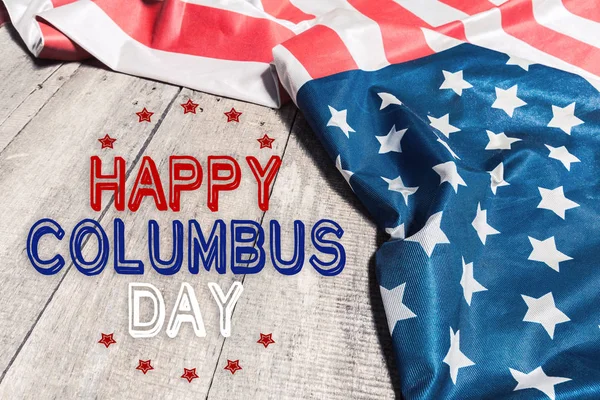 ハッピー コロンブス記念日バナー アメリカ愛国的な背景 — ストック写真