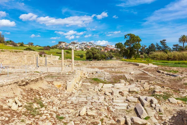 Starodávné Ruiny Kypr Pozadí Zblízka — Stock fotografie