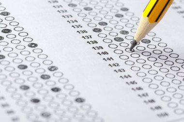 Test Puanı sayfanın cevapları ile yakın çekim
