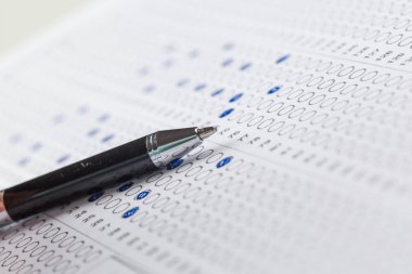 Test Puanı sayfanın cevapları ile yakın çekim