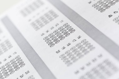 Test Puanı sayfanın cevapları ile yakın çekim