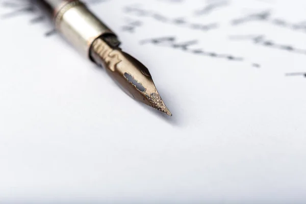 Pluma Estilográfica Cartas Manuscritas Antiguas — Foto de Stock