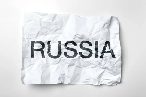 Крошечный Лист Бумаги Текстом Russia — стоковое фото