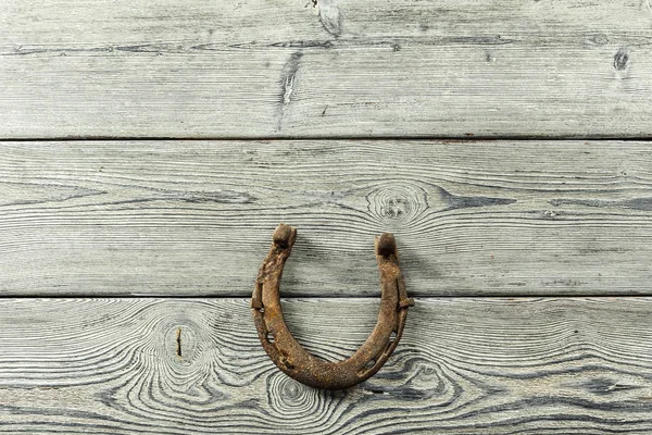 Altes Rostiges Hufeisen Auf Vintage Hintergrund — Stockfoto