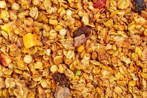 Homemade Roasted Granola Baking Sheet Breakfast Food Background — Stock Photo, Image