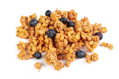 Granola beyaz arka plan üzerinde izole Kuruyemiş ile