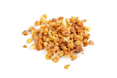 Beyaz arka plan üzerinde izole yulaf Granola Mısır gevreği
