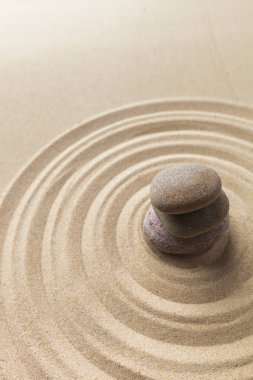 Zen Bahçe kum ve taş yakın çekim 