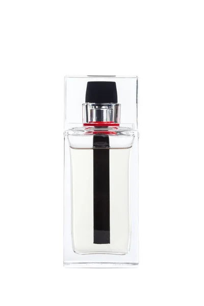 Fles Parfum Van Witte Achtergrond Geïsoleerd — Stockfoto