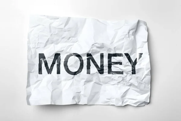 Crumple Sheet Paper Text Money — Stock Photo, Image