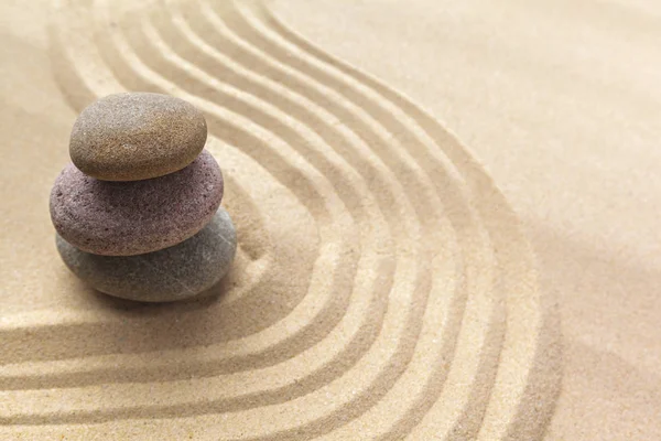 Close Zen Garden Sand Stones — Stock Photo, Image