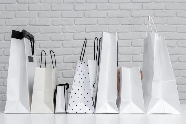 Close Shopping Bags Table — Stock Photo, Image