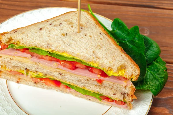 Sandwich Wooden Table — Stock Photo, Image