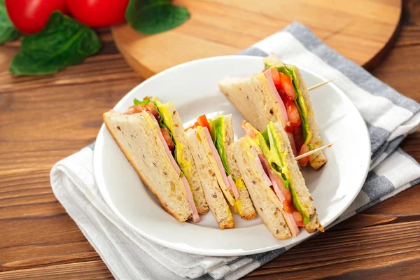 Sandwich Wooden Table — Stock Photo, Image