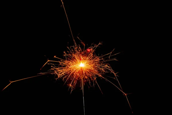 Sparkler Kerstdecoratie Achtergrond Close — Stockfoto