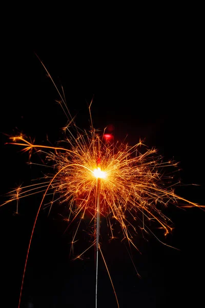 Sparkler Kerstdecoratie Achtergrond Close — Stockfoto