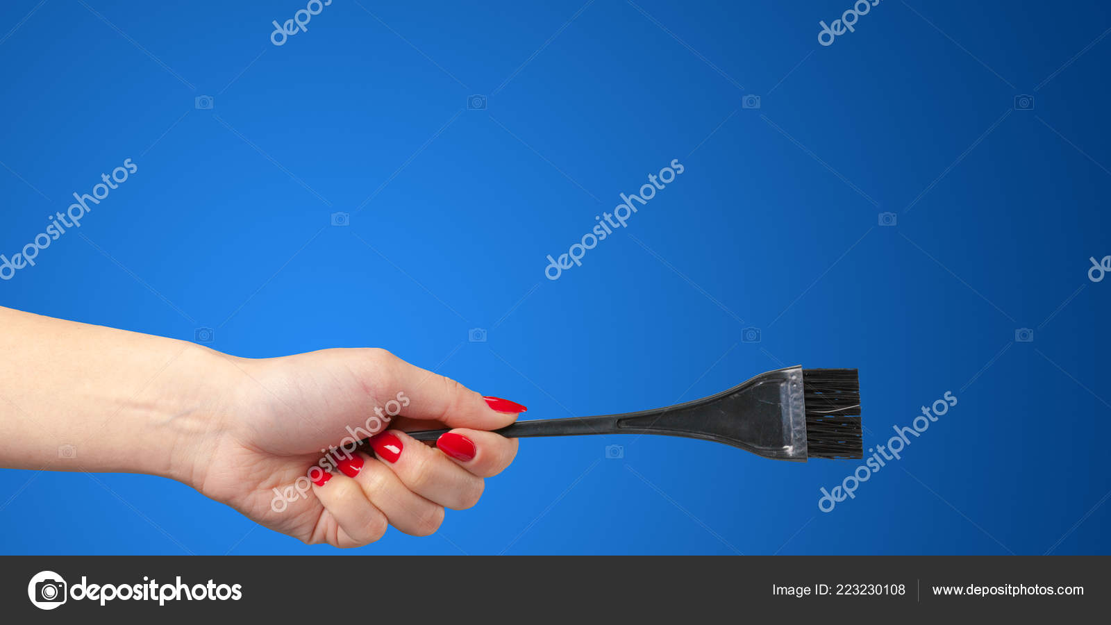 Woman Hand Hair Dresser Tools Accessories Isolated Color