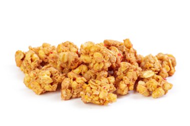 Beyaz arka plan üzerinde izole yulaf Granola Mısır gevreği