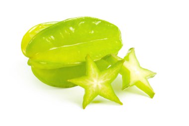 Carambole meyve beyaz arka plan üzerinde Kapat