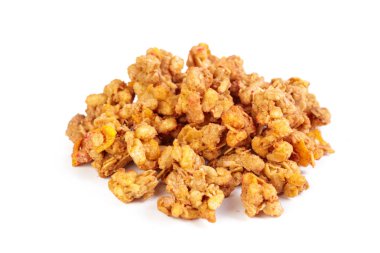 Beyaz arka plan üzerinde izole yulaf Granola Mısır gevreği