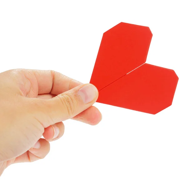 Origami Herz Symbol Für Den Valentinstag — Stockfoto