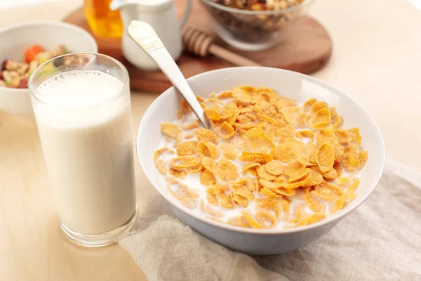 Primer Plano Cuenco Muesli Saludable Sobre Mesa — Foto de Stock