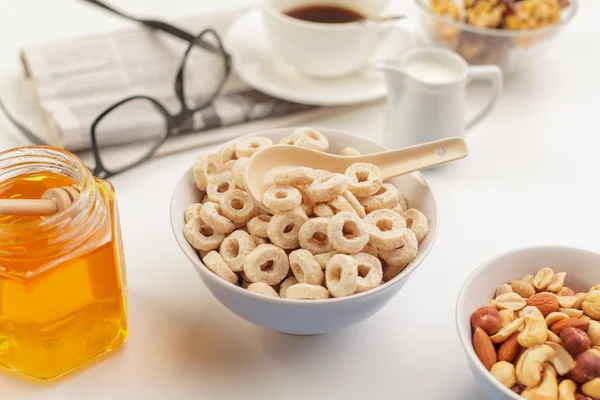 Close Bowl Healthy Muesli Table — Stock Photo, Image