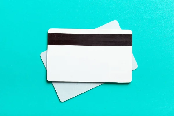 Karta Kredytowa Banku Kolorowe Tło — Zdjęcie stockowe