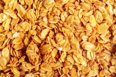 Sayfa kahvaltı yemek arka planı pişirme üzerinde kavrulmuş ev yapımı granola