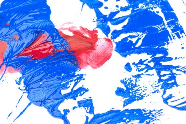 Mavi beyaz arka plan üzerinde izole boya izleri