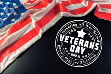 Gaziler günü Amerikan bayrağı, tatil kavramı ile bileşkesi 