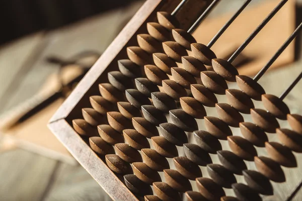 Ahşap Vintage Abacus Yakın Çekim — Stok fotoğraf