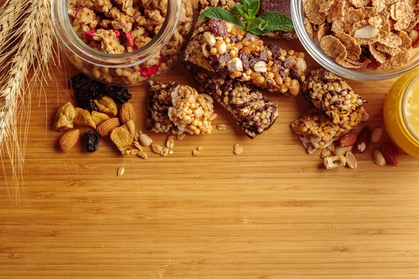 Närbild Hälsosam Frukost Bordet — Stockfoto